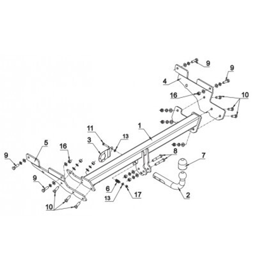 Фаркоп Auto-Hak M 60 Mazda CX-5 I KE (5dr.) SUV 2012-2017гг.(паспорт и сертификат в комплекте)(без электрики)