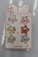 Резинки для волос детские 6шт «БАМБИ БУМ», Звёздочки, микс 6 цветов, d-2.см/12*7.5см