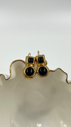 Серьги с чёрными вставкми Monet