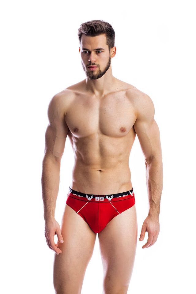 Красные однотонные слипы UNICONF из премиального гипоаллергенного хлопка с добавлением эластана