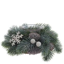 GAEM Подсвечник "Новогодняя композиция", L18 W18 H7 см