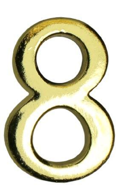 Цифра дверная АЛЛЮР ''8'' метал. на клеевой основе  ЗОЛОТО /5080