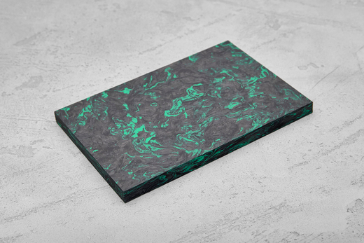 Карбон хаотичный, плашка 130x85x8мм, зеленый