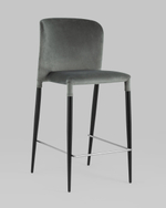 Стул полубарный Лори велюр серый