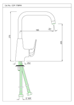 Смеситель однорычажный для кухонной мойки COP-CHR-179BPM