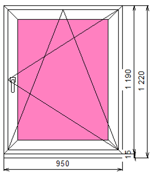 Пластиковое окно 1190 х 950 ТермА Эко