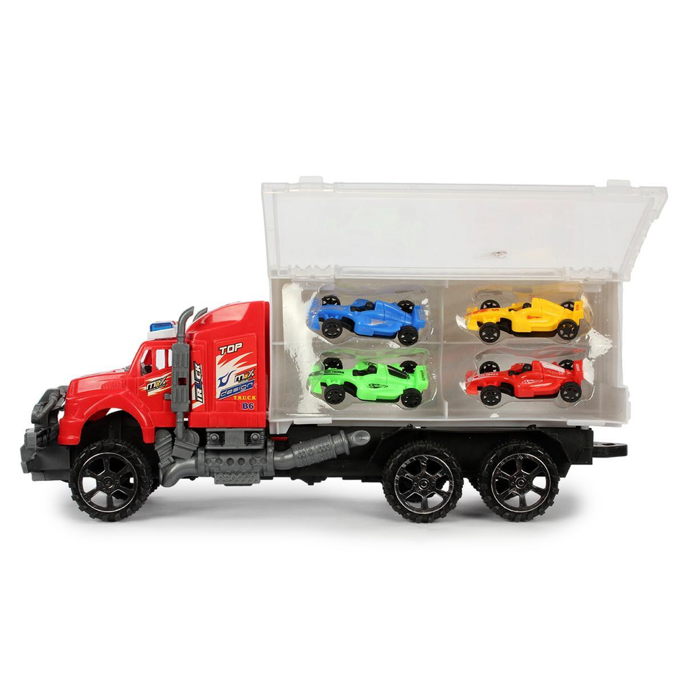 Автовоз ин. 34см + 4машины, ПК 9010-30