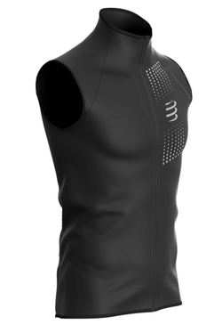 Мужская теннисная жилетка Compressport Hurricane Windproof Vest - черный