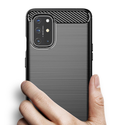Чехол черного цвета для OnePlus 8T, серии Carbon (в стиле карбон) от Caseport