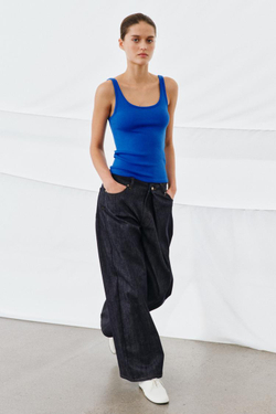 ZARA МАЙКА НА БРЕТЕЛЯХ, СИНИЙ ЭЛЕКТРИК