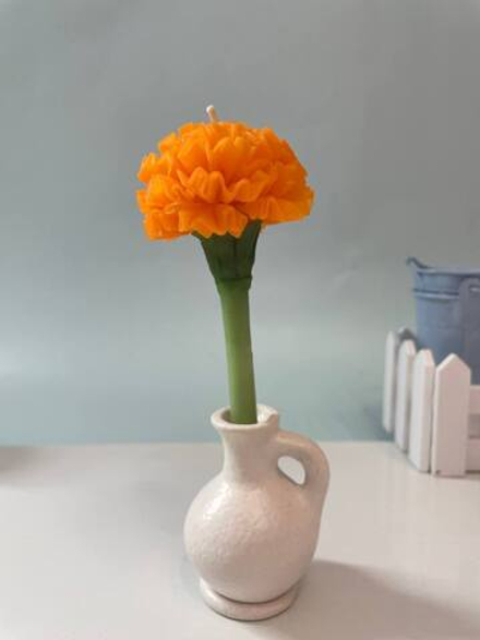 Свеча Бархатец в подсвечнике Кувшинчик, 1 шт.