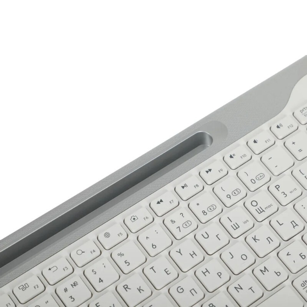 Клавиатура A4Tech Fstyler FBK25, USB, беспроводная, BT/Radio, slim Multimedia, белый-серый