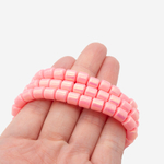 Бусины хеши, каучук с напылением, оттенок "Коралловый", 6*6мм