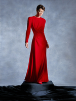 ПЛАТЬЕ МАКСИ ИЗ КРАСНОГО ШЕЛКОВОГО БАРХАТА