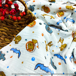 Муслин двухслойный принт №24 | ш.135 см | 120 г/м² | хлопок-100%