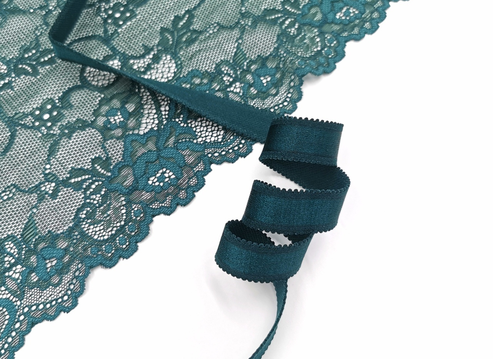 _Бретелечная резинка, 20мм, с фестонами, Lauma, сосна (Артикул: BR507/20-1994), м