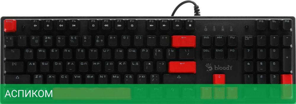 Клавиатура A4Tech Bloody S510R Fire Black/blms Red