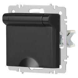 Розетка Intro Accent 6-203-05 с заземлением 2P+E Schuko с крышкой 16А-250В IP20 СУ антрацит