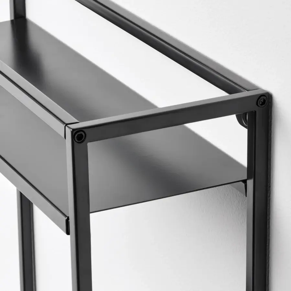 Настенная полка - LINDÅSEN IKEA/ ЛИНДОСЕН ИКЕА, 40х60х13 см, черный