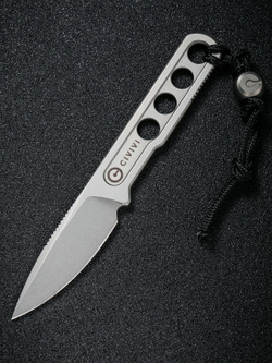 Нож CIVIVI Fixed Blade Circulus сталь 10Cr15CoMoV, рукоять из нержавеющей стали с каменной отделкой серая