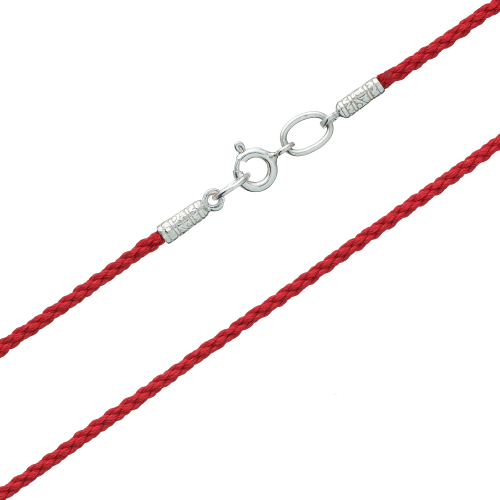 Гайтан текстильный/Серебро/Красный