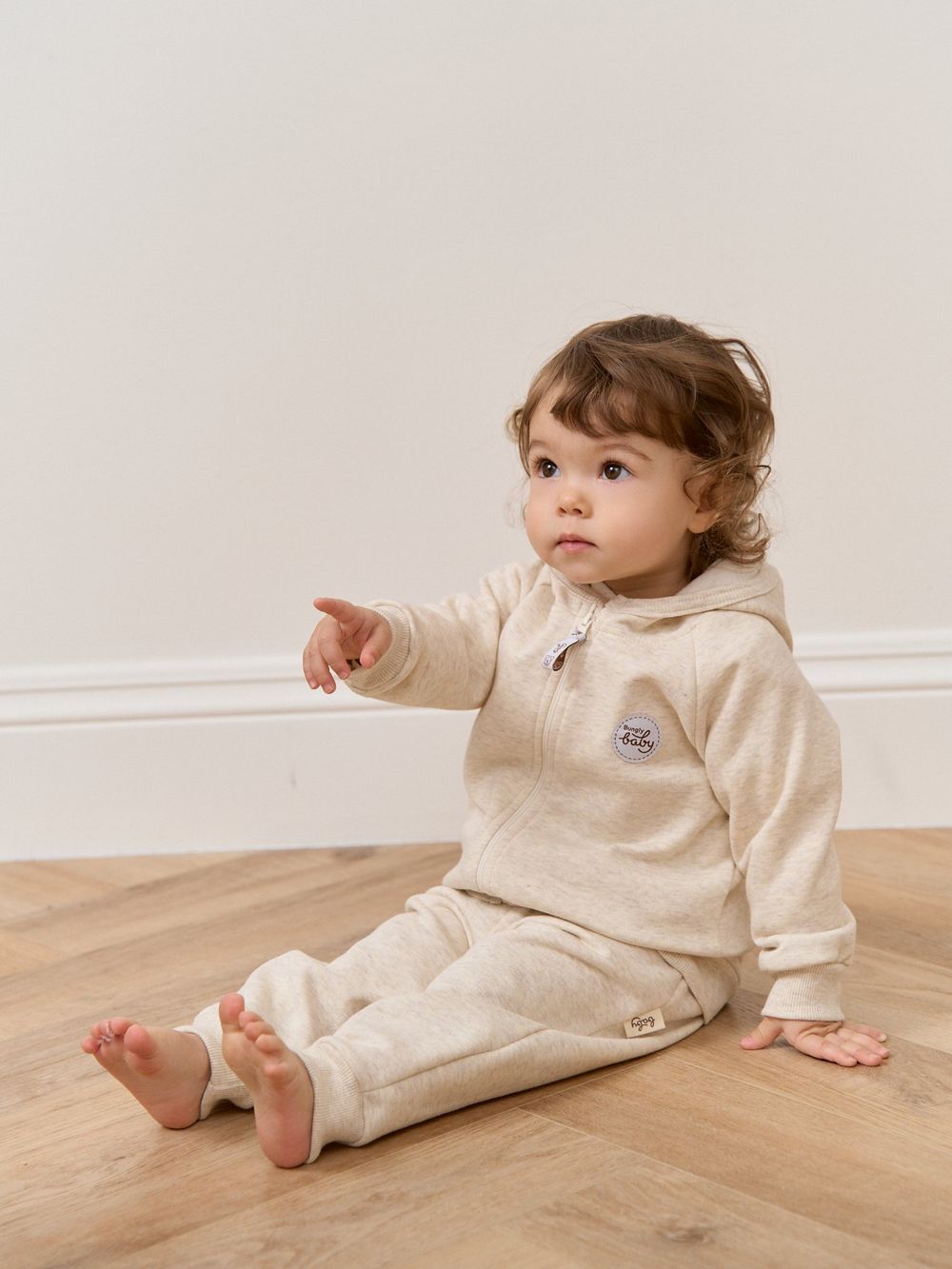 Костюм с толстовкой "Ванильный пудинг" утепленный 0+