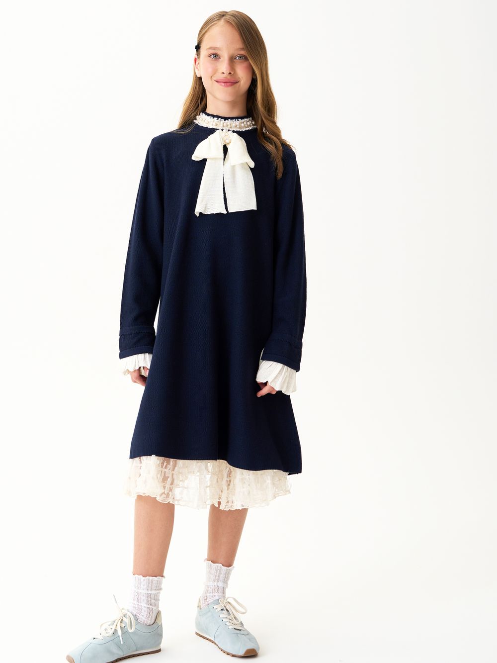 Платье для девочки AT1400 синий