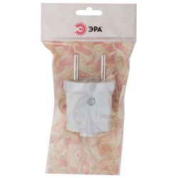 Вилка ЭРА Vx1-W без заземления прямая 10A белая | Штепсельные вилки и розетки