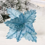 Украшение новогоднее «Пуансеттия - Узоры» 24 см, Голубой