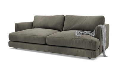 Диван Ибица Cilium Brown 215*116*93 см, Темно-серый Вельвет Еврокнижка Фиеста