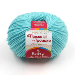 Кроха пряжа Россия Троицкая 20%шерсть 80%акрил 5х50г/135м 0222 голубая бирюза
