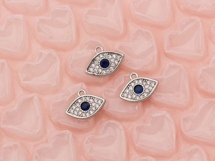Подвеска "Глаз" 8мм, с кристаллом и стразами