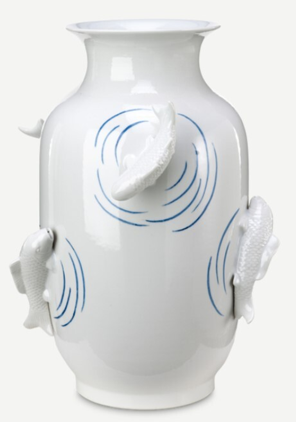 Ваза Fishpond POLS POTTEN фарфор white/blue 350х350х650h