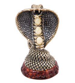 Народные промыслы AM- 744 Фигурка «Змея Гая» (латунь, янтарь)