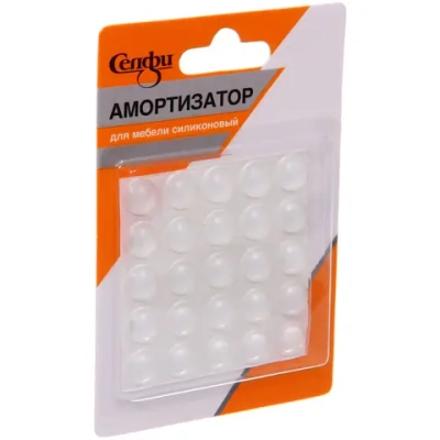 Амортизатор для мебели силиконовый самоклеящийся 10*3 мм, 25 шт, Селфи