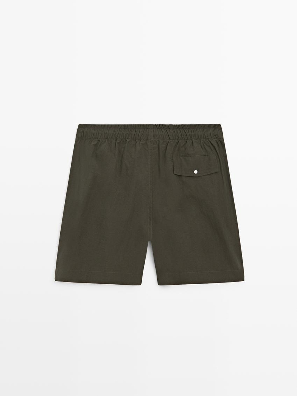 Massimo Dutti Однотонные плавки, хаки
