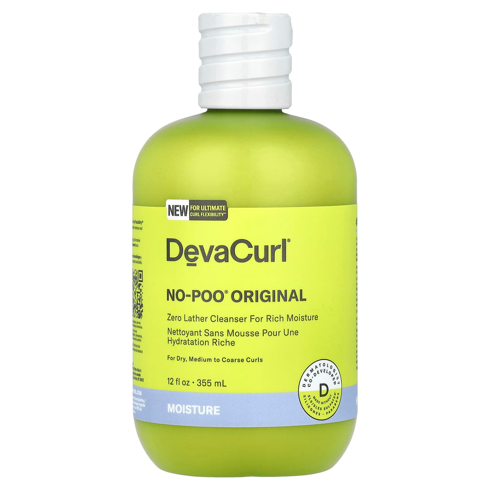 DevaCurl, No-Poo ® Original, очищающее средство без пены, для сухих, средних и жестких локонов, 355 мл (12 жидк. Унций)