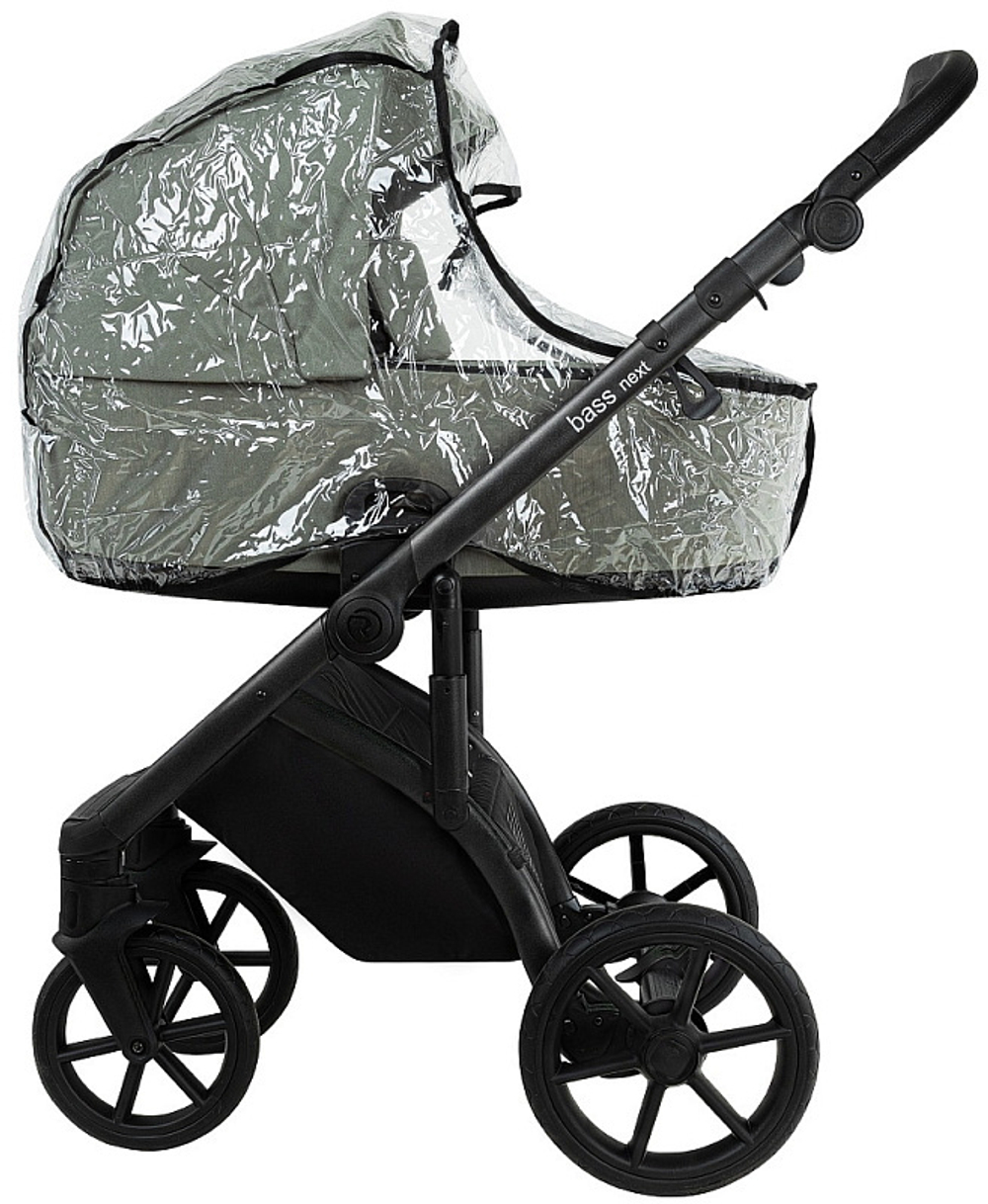 Детская коляска Roan Bass Next 3 в 1 с автокреслом Tutis Elo Black BSN/43/2 Sage Green/Black/ руч.Black