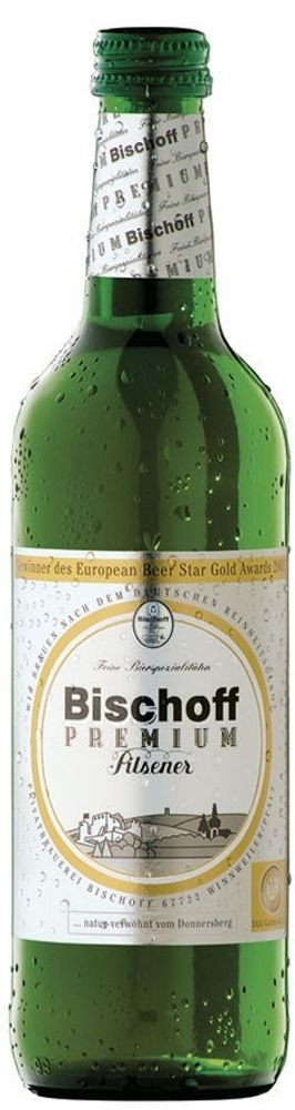 Пиво светлое Bischoff Premium Pilsner 0.33 стекло - 12 шт