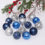 Набор шаров «Сказочная симфония» 6 см (24 предмета), сапфир/серебро/синий