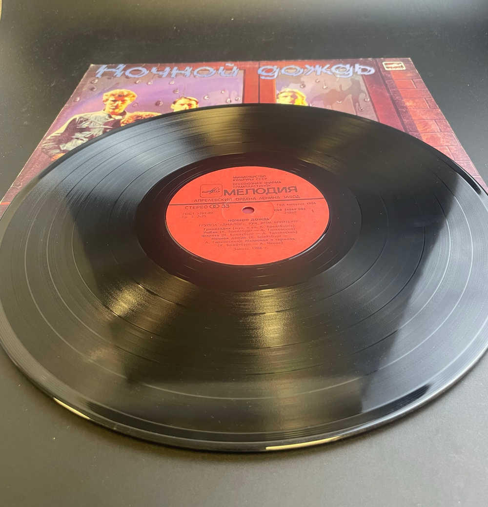 LP Группа "Диалог" - Ночной дождь (гринландия/ рыбак/ флейта/ ночной дождь и др). Виниловая пластинка 12 дюймов LP. Мелодия СССР 1986 год