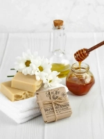 Натуральное Медовое Мыло с прополисом и пчелиным воском