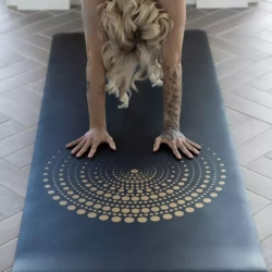 Каучуковый коврик для йоги Aztec Grey Gold 185*68*0,4 см