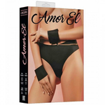 Трусики-танга бесшовные Amor El с наручниками на цепочках, черный, M