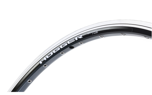 Обод 26" HOGGER (Weinmann) алюминиевый, двойной, 36H, фрезерованный, пистонированный, индикатор износа, 559х18,4/25х19мм, A/V, анодированный, черный