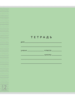 Набор тетрадей ТЕТРАДКИН, частая косая линия 5 мм, 12 л, цвет обложки - зеленый, 50 шт