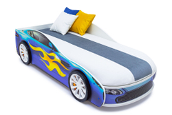 Кровать с матрасом Бельмарко Бондмобиль синий