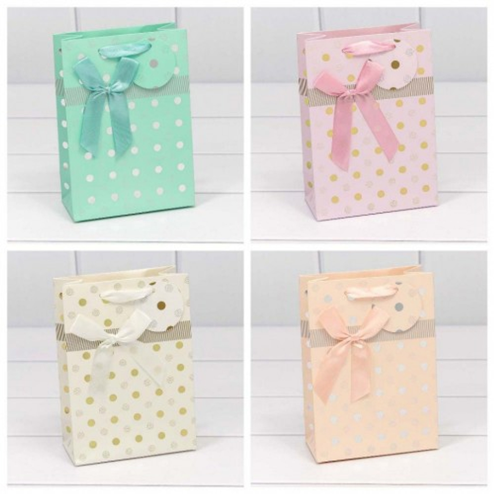 Пакет подарочный 14х20х7см "Леди" с тиснением (Микс)