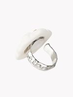 Кольцо Гибискус L, белый фарфор