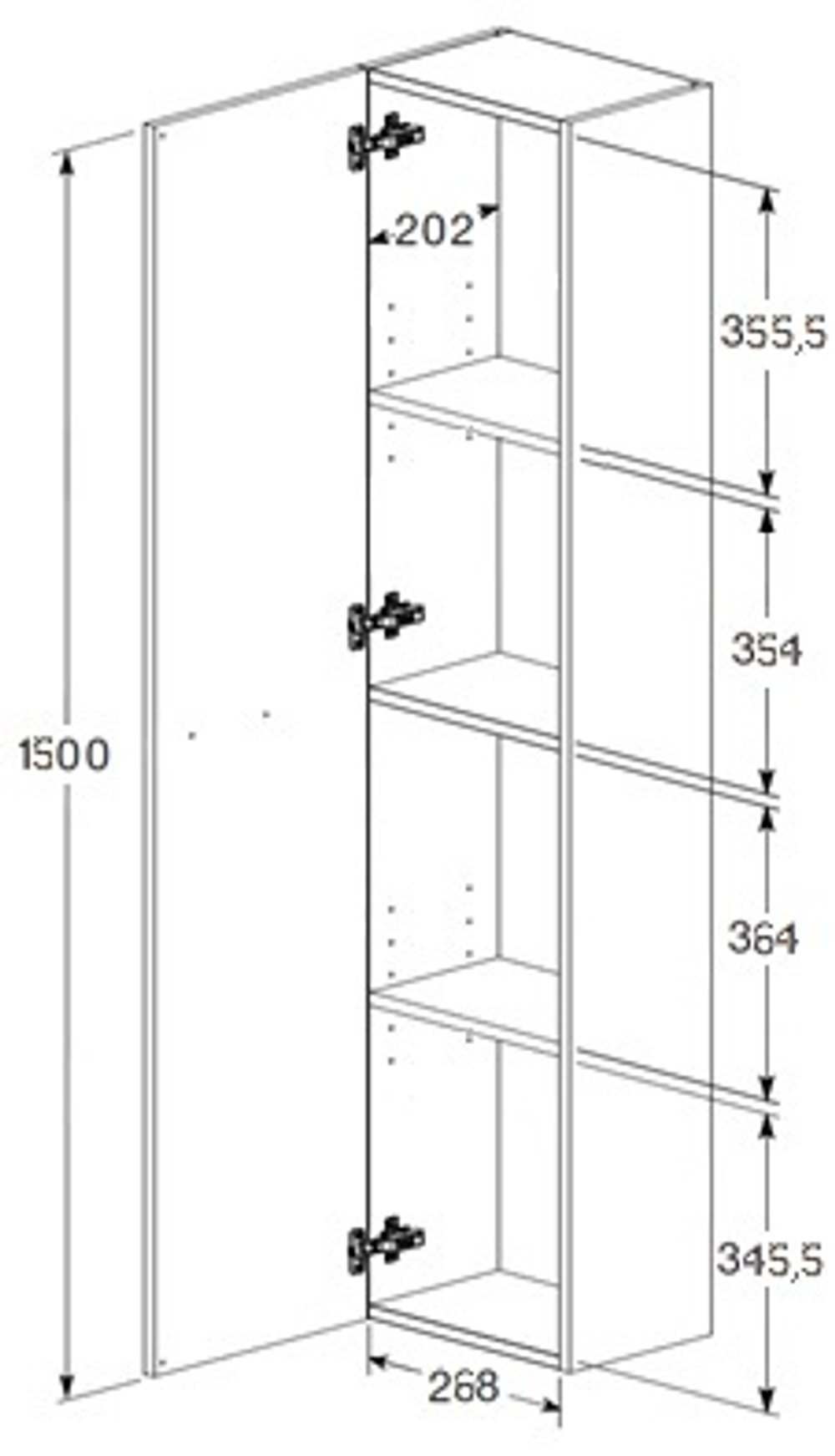 Шкаф-колонна Roca Victoria 1500 белый глянец A857564806